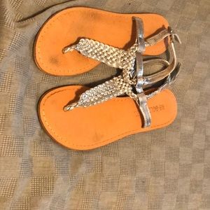 Silver size three sandals